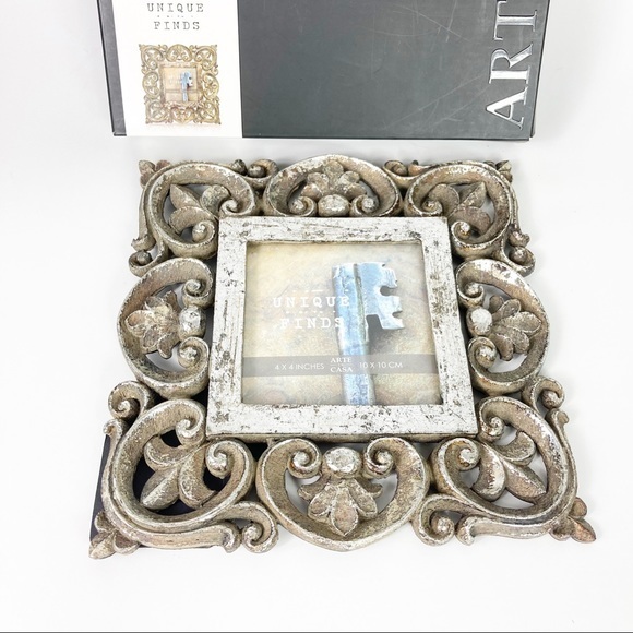 Unique Finds Arte de Casa 4-Inch x 4-Inch Karma Frame in Silver Wash - Picture 2 of 16